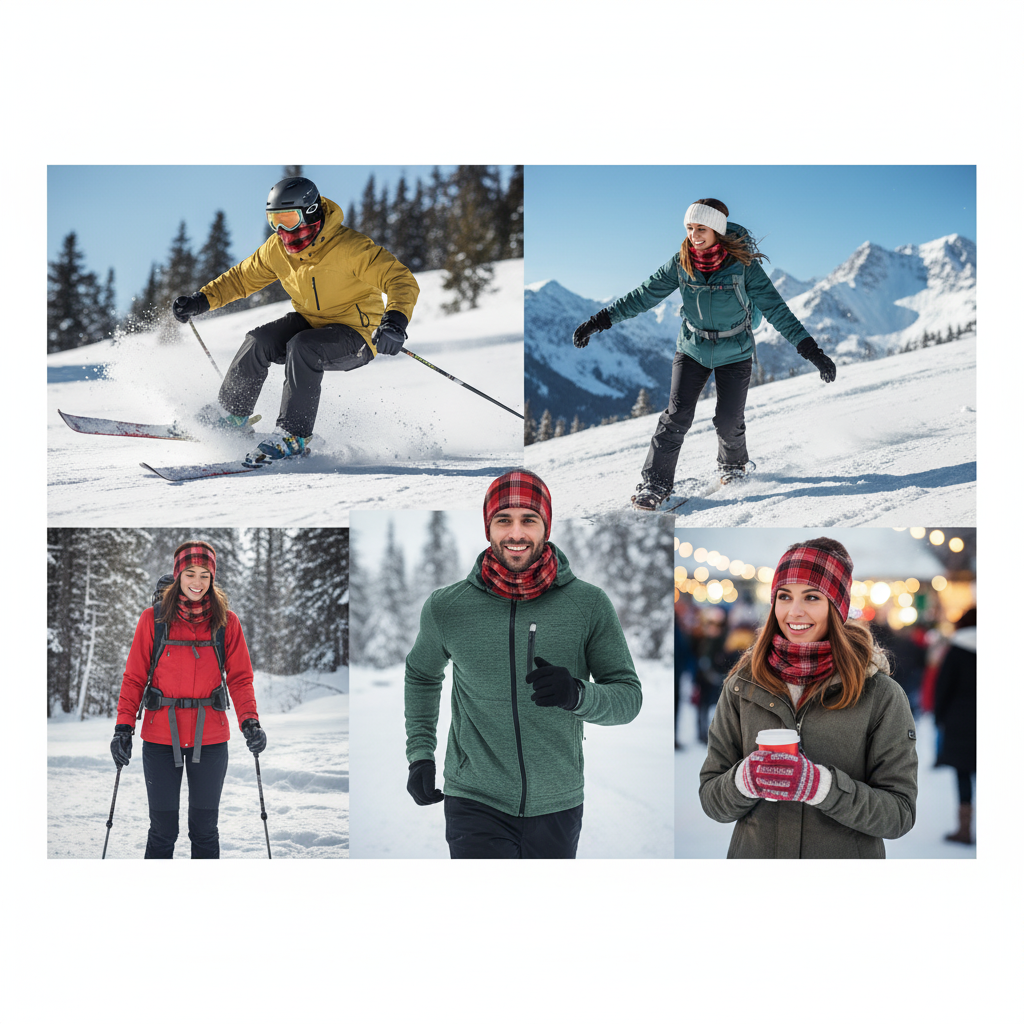 Functional Headgear - Coton Lycra Carreau Red