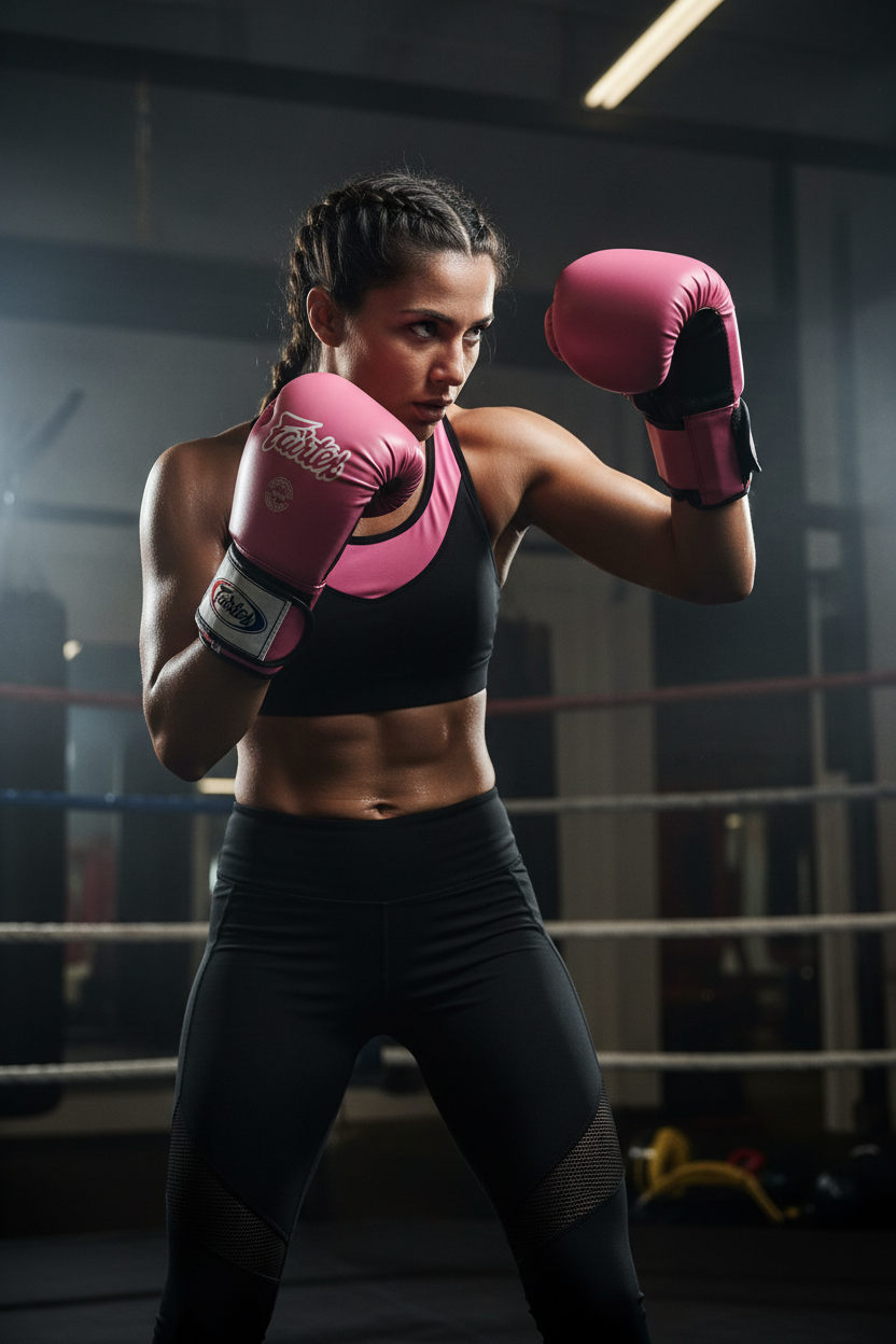 Woman Boxing with Fairtex Gloves