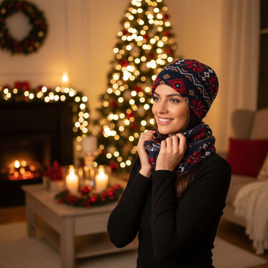 Functional Headgear - Fleece Flak Snow Multicolor