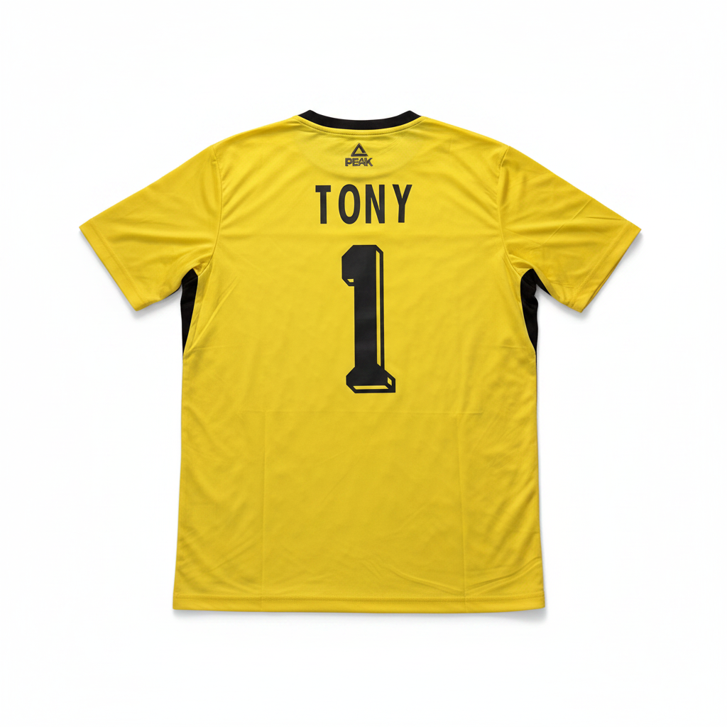 Yellow PEAK Tony #1 Jersey - White Background