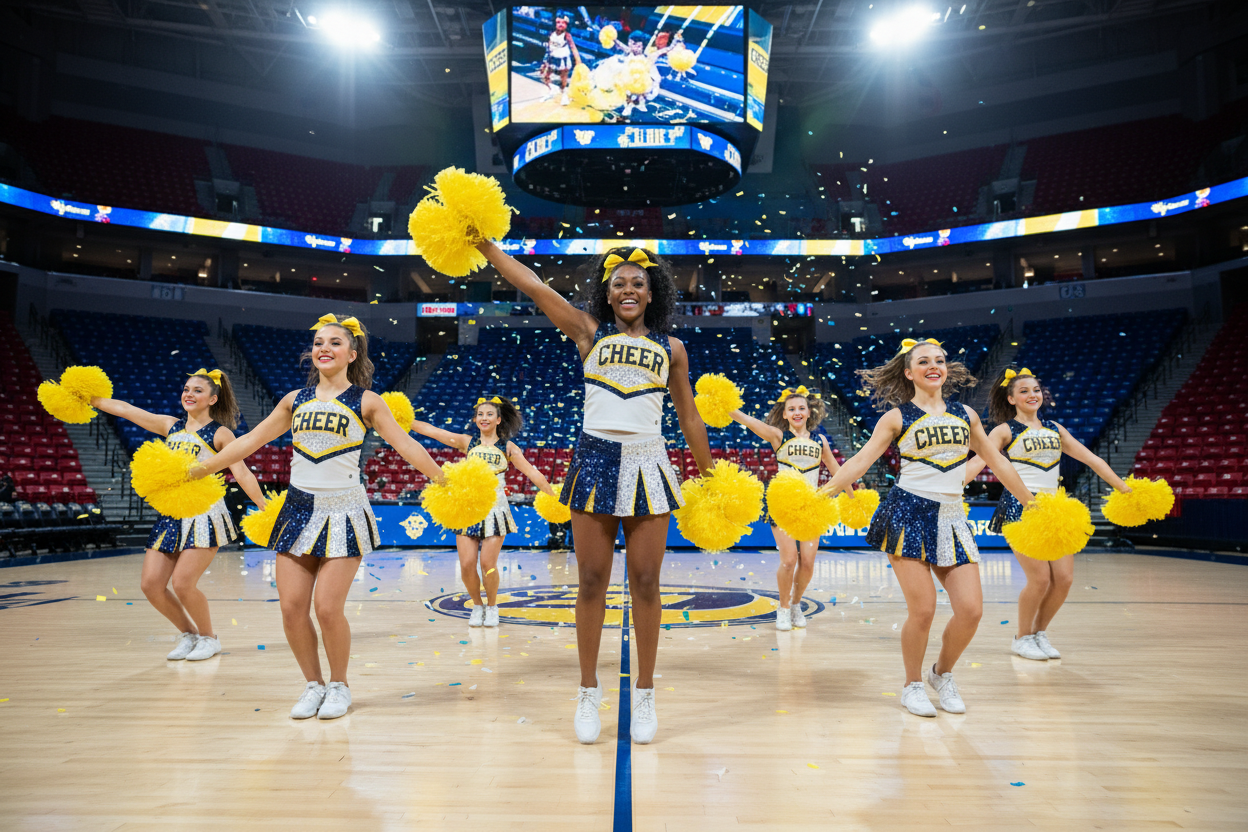 Yellow Pom-Poms Cheerleading Team Lifestyle