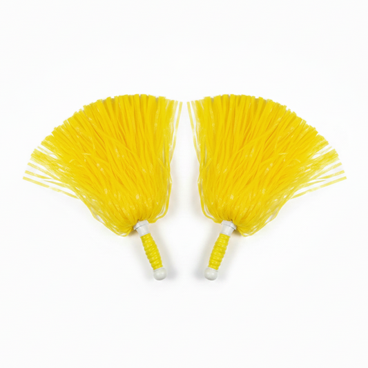 Yellow Pom Poms White Background