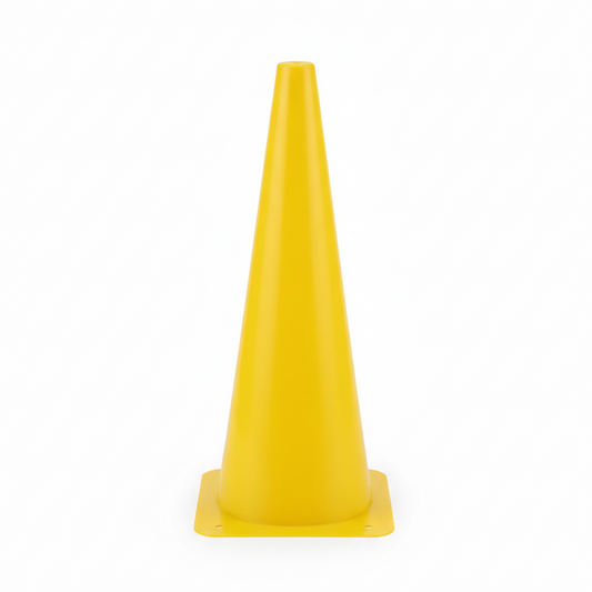 Yellow training cone white background